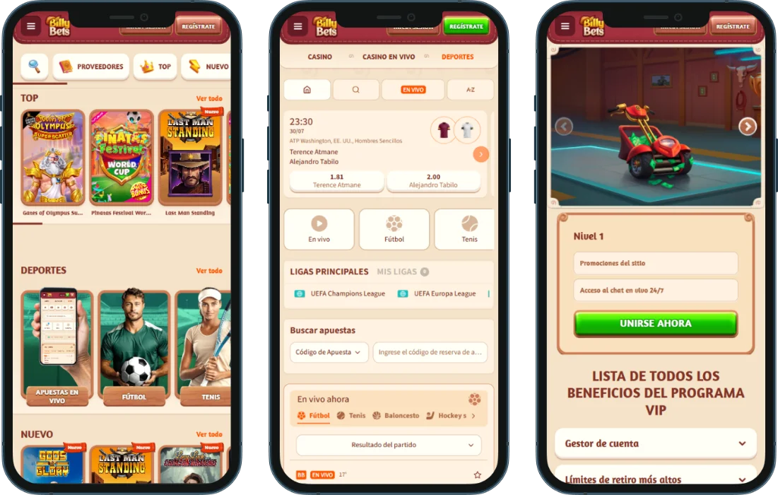 BillyBets en tu móvil BillyBets en tu móvil