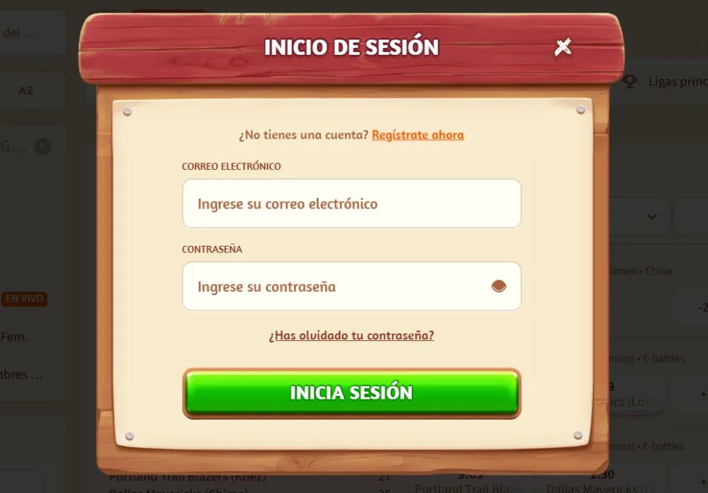 Registro e inicio de sesión en BillyBets Registro e inicio de sesión en BillyBets